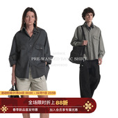 水洗工艺 Unvesno LR风忧郁贵气廓形绒感百搭秋季 休闲衬衫