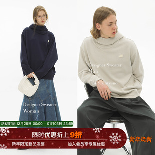 假两件基础连帽套头针织毛衣 重磅950克通勤式 Unvesno