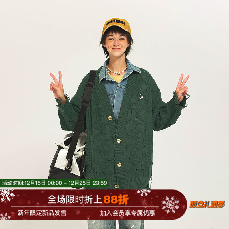 慢步开衫UNVESNO针织毛衣