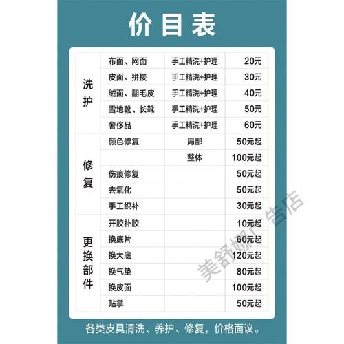 洗衣价目表海报展板价目表干洗洗衣价格表墙贴墙纸装饰画KT板