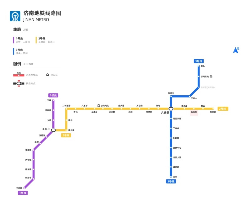 济南地铁线路图地铁换乘线路图轨道交通出行大挂图规划图墙贴海报