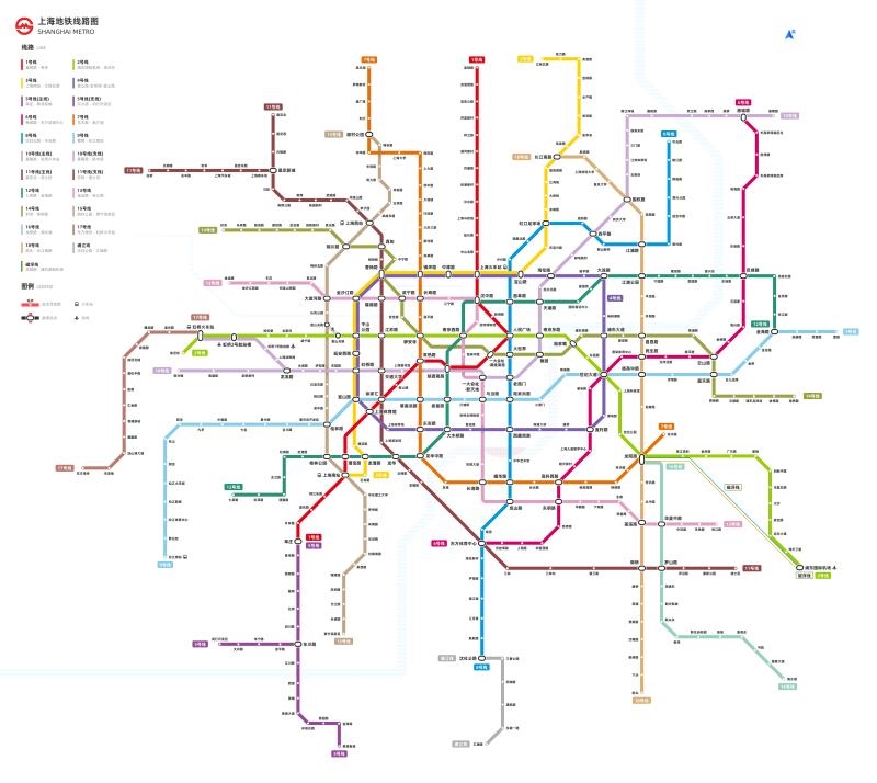 2022版北京上海地铁换乘线路图海报轨道交通出行图挂图规划图定制