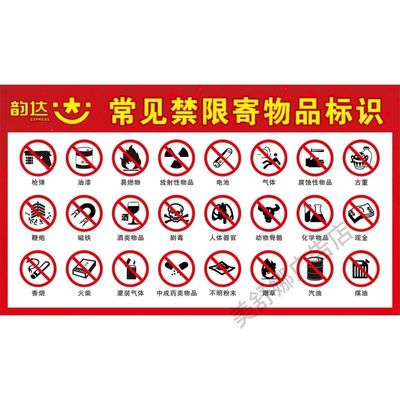 禁寄物品海报展板快递禁寄物品指导目录墙贴纸禁止寄递物品规定