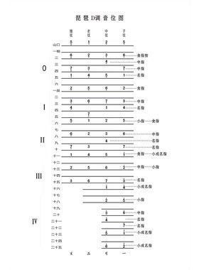 琵琶D调把位图教学示意图墙张贴纸挂画展板写真琵琶D调音位图海报