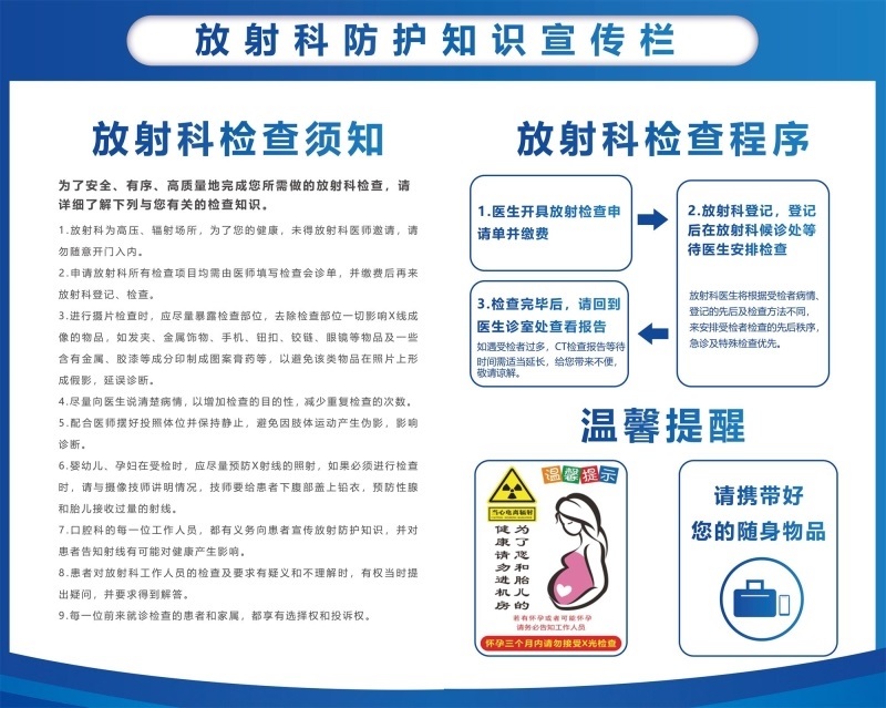 放射科防护知识宣传栏海报展板放射防护注意事项墙贴墙纸装饰画