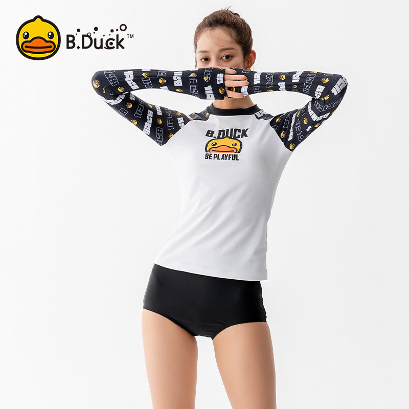 B.Duck长袖分体式泳衣女两件套韩版防晒显瘦潮时尚保守学生游泳衣|msdalam kategori sukan/Yoga/kecergasan/bekalan peminat, berenang, memisahkan Swimsuit - dari Buy2taobao.com untuk memberikan perkhidmatan ejen Taobao profesional membeli