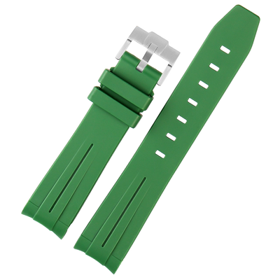 适配劳力士绿水鬼黑水鬼空中霸王型硅胶手表带GMT男表链20mm弧口
