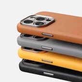 适用苹果16promax手机壳真皮手感17pro新款 iPhone16pro带AI拍照灵动按键14promax磁吸保护套Magsafe外壳16薄