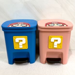 马里奥可爱高颜值垃圾桶家用卧室客厅大号容量废纸篓带盖卡通创意