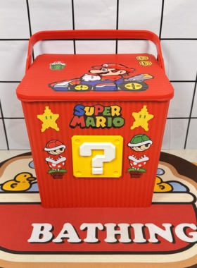 高颜值马里奥收纳箱手提玩具筐客厅桌面整理储物多巴胺大容量零食