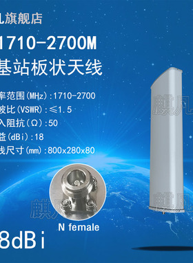 1710-2700M定向天线 基站板状天线 4G定向天线 TD-LTE单极化板状天线1710-2700MHz高增益18dBi扇区板状天线