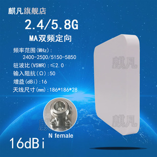 2.4G5.8G双频定向天线 矿用防静电防火阻燃煤安本安单极化双极化16dbi不锈钢壁挂平板定向天线 wifi6煤矿版