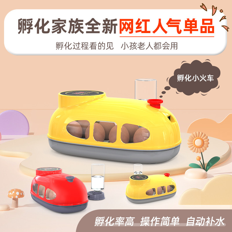 芦丁鸡孵化器家用型小鸡孵蛋器小型孵化机全自动小火车鸟蛋孵化箱
