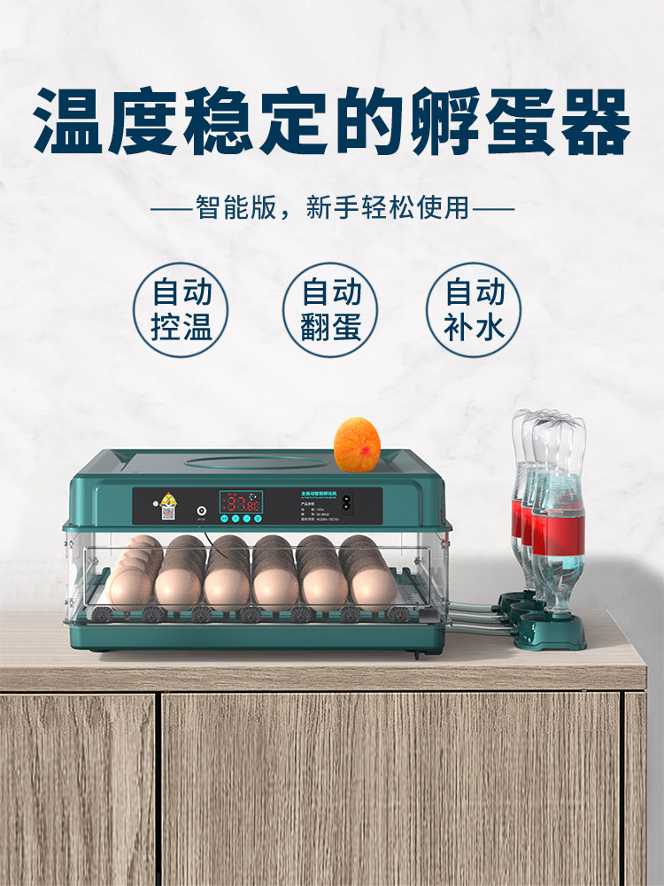 孵化器小型全自动孵化机家用型智能孵蛋器芦丁小鸡鹌鹑鸭鹅孵化箱