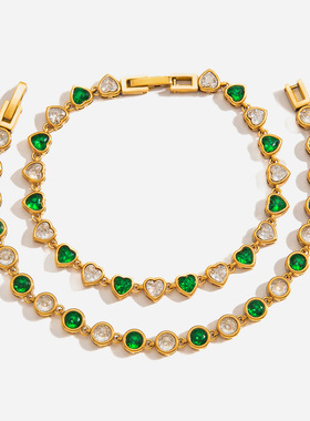 静俏欧美钛钢锆石手链女生精致饰品小众设计不锈钢跨境手饰高级感