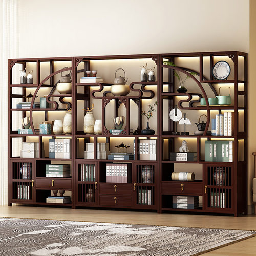 新中式实木博古架茶壶置物架子