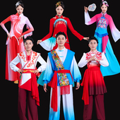 2025新款 陕北民歌秧歌演出服安塞腰鼓打鼓表演服喜庆扇子手绢舞服