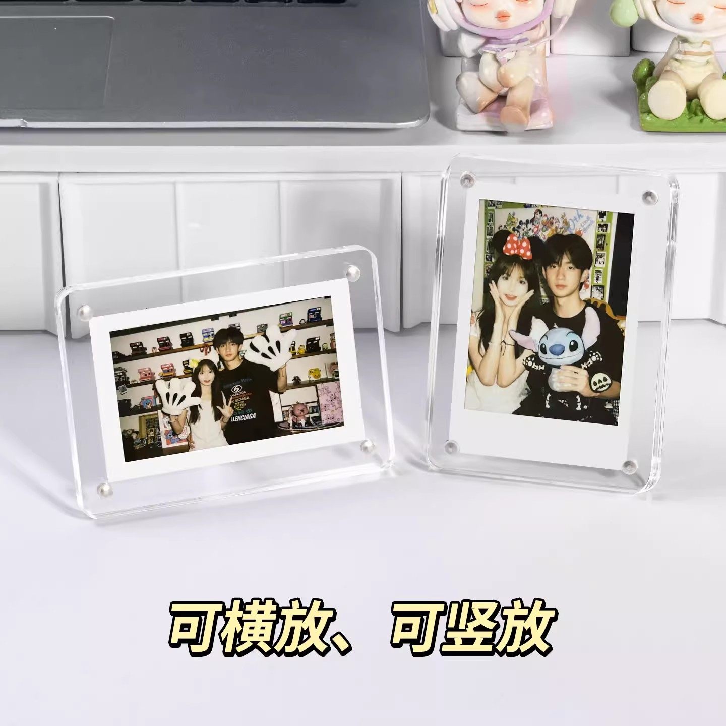拍立得小卡展示架宝丽来卡砖instax相框高级感亚克力mini3寸摆台