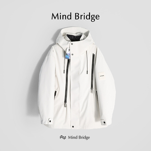 MindBridge【寂静雪山】短款三合一白鸭绒羽绒服女冬季保暖男M058