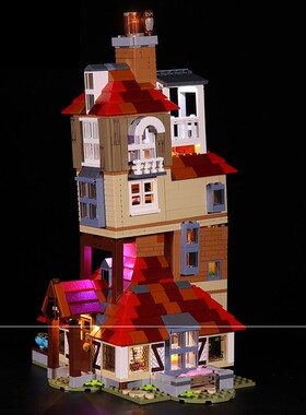 灯饰 适用乐高75980进攻陋居攻击配件哈利波特系列LED灯光组套装