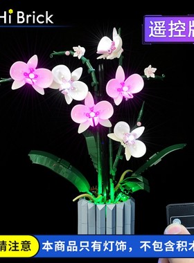HiBrick灯饰 适用乐高10311兰花绿色植物盆景IDEAS遥控LED灯光组