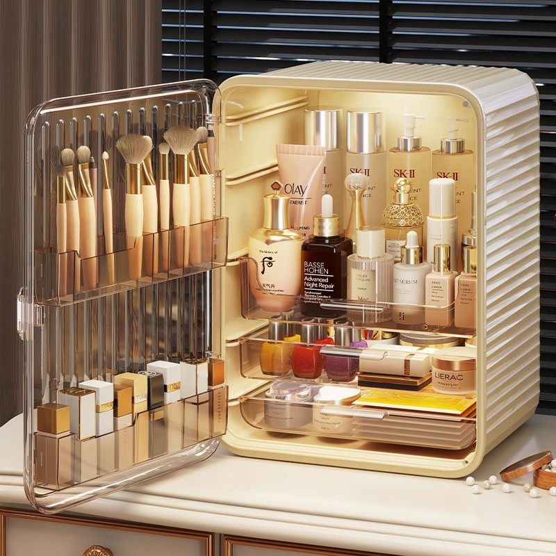化妆品收纳盒大容量桌面家用防尘收纳箱口红护肤品梳妆台置物架子,收纳整理,桌面收纳盒,淘宝优惠券,粉丝福利购,淘宝优惠卷