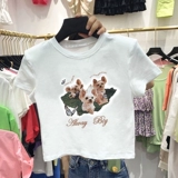 Короткая футболка с открытым пупком в стиле Pure Lust, горячая девушка с принтом «любовь», летние нишевые топы с короткими рукавами в сладком и крутом стиле 2025 года