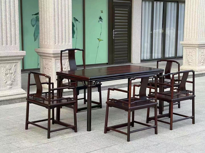 苏素明式红木茶桌椅组合老挝大红酸枝功夫茶台交趾黄檀功夫茶艺桌