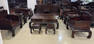 苏素明式红木家具老挝大红酸枝新中式客厅西番莲雕花沙发组合全套