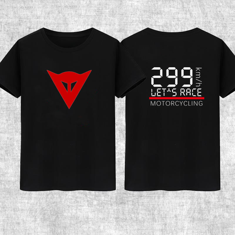 丹尼斯机车时速299短袖T恤夏季新款字母印花重机车男上衣定制字体