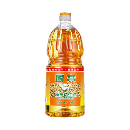 厨宝一级压榨花生油1.8L*1瓶花生油食用炒菜油家用商用食用油