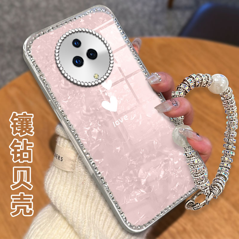 高级感电镀贝壳纹镶钻  不掉漆 不掉色