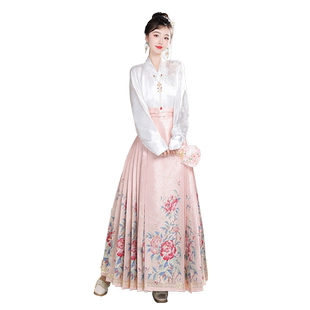 新款明制汉服女款织金妆花马面裙春夏全套古装中国风日常元素超仙