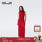 DVF2026早春新款 重工金属针织 鎏金红轻礼服裹身裙DW4T006