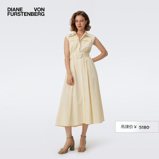 条纹衬衫 度假POLO领短袖 博主同款 连衣裙DS1T013 DVF2025春夏新款