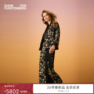 DVF2026早春度假系列多彩花卉亮片丝绒外套JS4T002 重工亮片丝绒