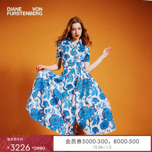 DVF2025新款 度假POLO领茶歇裙藤蔓花朵植物印花连衣裙DS1T012