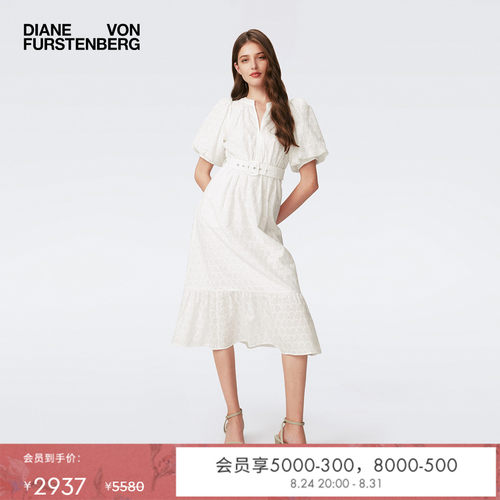 DVFV领茶歇裙短袖连衣裙