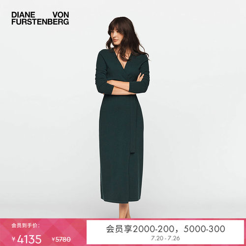 DVFV领毛衣裙裹身连衣裙