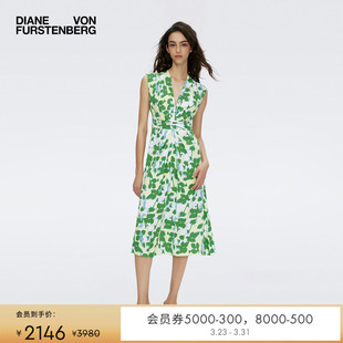 DVF碎花裙度假V领茶歇裙印花连衣裙DS1S031