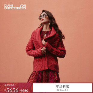 DVF2025秋冬新款 WC3T005 柔雾粉开衫