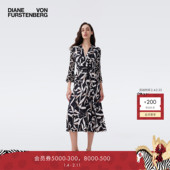 DVF2026春夏新款 流光月桂叶摩登针织拼接弹力网纱裹身裙DW1U017