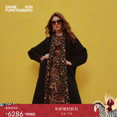 DVF2025秋冬新款 双面穿 阿拉伯藤蔓与黑色双面毛呢大衣CL3T002
