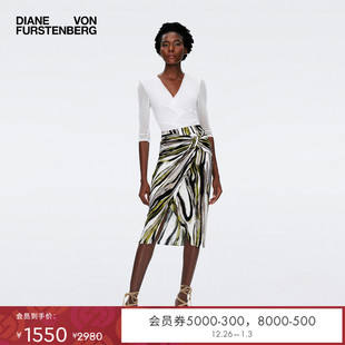 DVF腰部扭结印花哑光针织半裙KM1S002