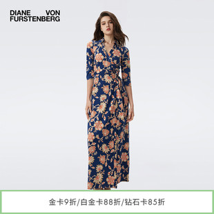 裹身裙DW2T008 100%真丝 DVF2025早秋繁花度假优雅针织桑蚕丝短袖