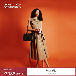 新款 DVF2025秋季 度假卡其色连衣裙DS2T021 博主同款