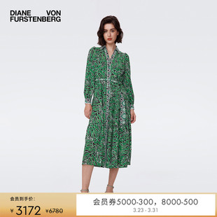 DVF衬衫 连衣裙DL2S004 裙拼接印花芙特绉纱长袖