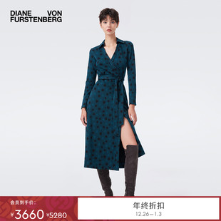 DVF2025秋冬新款 艺术波点图案提花针织裹身裙DW3T010