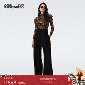 上衣BL3T005 DVF2025秋冬沙漠驼雪花豹纹弹力网纱长袖 季 末甄选