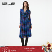 连衣裙DL3T008 苏格兰格纹弹力网纱长袖 弹力网纱 DVF2025秋冬新款